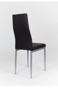 Sk Design Ks001 Czarne Krzesło Z Eko-Skóry, Szare Nogi
