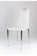Sk Design Ks005 Białe Krzesło Z Ekoskóry Na Stelażu Chromowanym