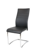 Sk Design Ks021 Czarne Krzesło Z Ekoskóry Na Chromowanym Stelażu