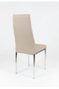 Sk Design Ks001 Beżowe Krzesło Z Eko-Skóry, Chromowane Nogi