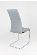 Sk Design Ks031 Szare Krzesło Z Ekoskóry Na Chromowanym Stelażu