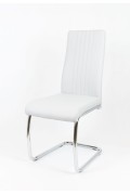 Sk Design Ks036 Białe Krzesło Z Ekoskóry Na Chromowanym Stelażu