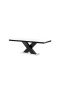 Stół rozkładany Xenon blat biały MAT + czarny - Hubertus Meble