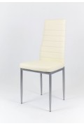 Sk Design Ks001 Kremowe Krzesło Z Eko-Skóry, Szare Nogi