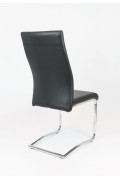 Sk Design Ks021 Czarne Krzesło Z Ekoskóry Na Chromowanym Stelażu
