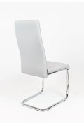 Sk Design Ks036 Jasnoszare Krzesło Z Ekoskóry Na Chromowanym Stelażu