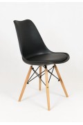 Sk Design Kr020 Matowe Czarne Krzesło Na Drewnianym Stelażu - Koszyk