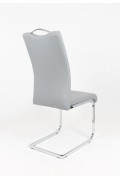 Sk Design Ks003 Szare Krzesło Z Ekoskóry Na Stelażu Chromowanym