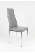 Sk Design Ks001 Jasnoszare Krzesło Z Eko-Skóry, Chromowane Nogi