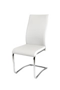 Sk Design Ks020 Jasnoszare Krzesło Z Ekoskóry Na Chromowanym Stelażu