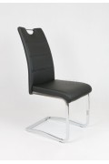 Sk Design Ks030 Czarne Krzesło Z Ekoskóry Na Chromowanym Stelażu