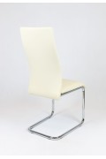 Sk Design Ks029 Kremowe Krzesło Z Ekoskóry Na Chromowanym Stelażu