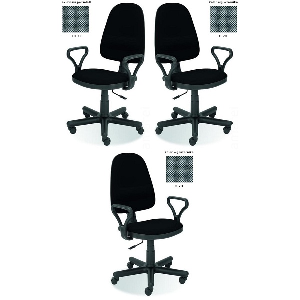 Trzy krzesła biurowe  szare - 6732