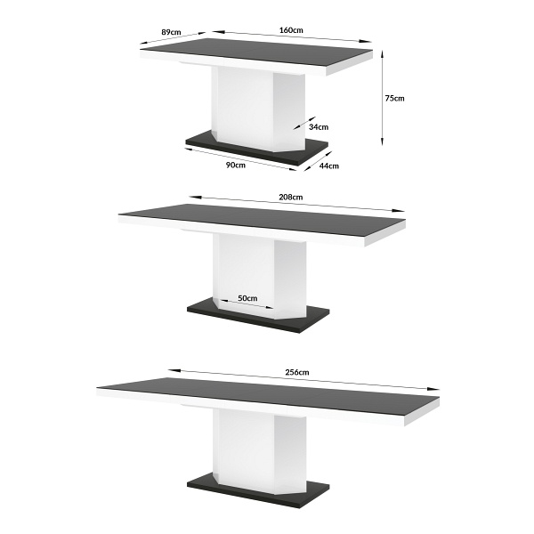 Stół Amigo cappuccino połysk 160 cm rozkładany - Meble Hubertus