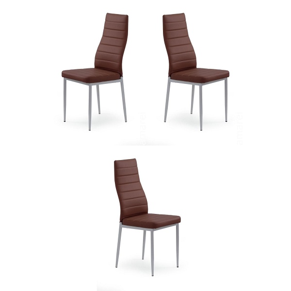 Trzy krzesła ciemno brązowe - 2021