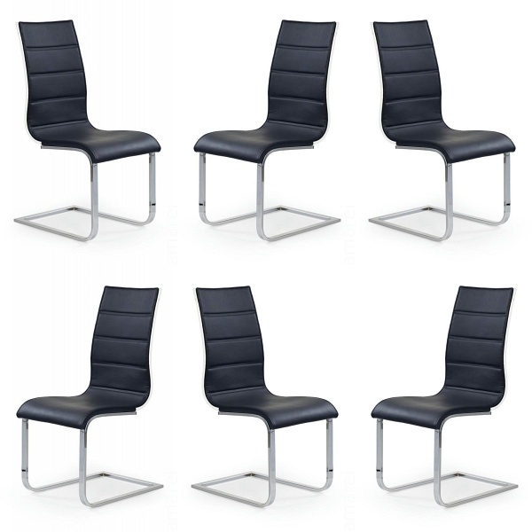 Sześć krzeseł czarno białych - 4849