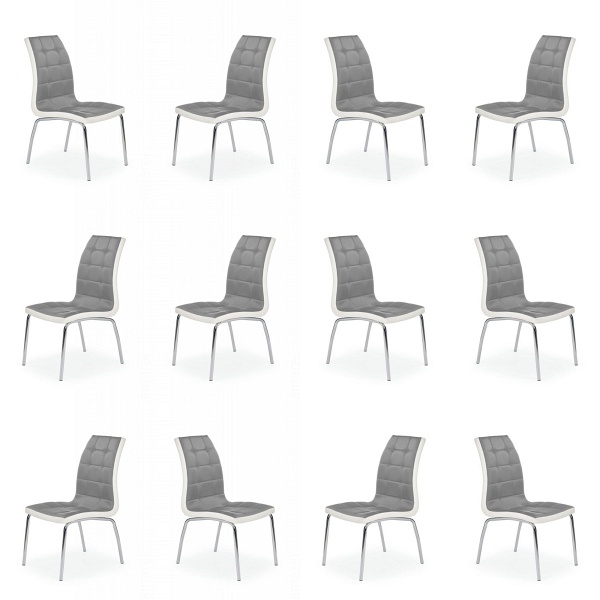 Dwanaście krzeseł popielato - białych - 1210