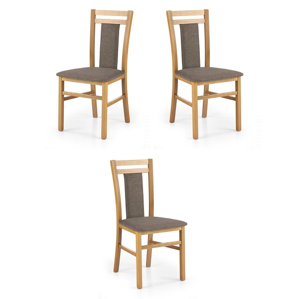 Trzy krzesła tapicerowane olcha  - 5073