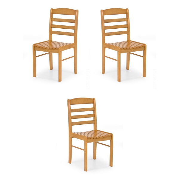 Trzy krzesła olcha złota - 6732