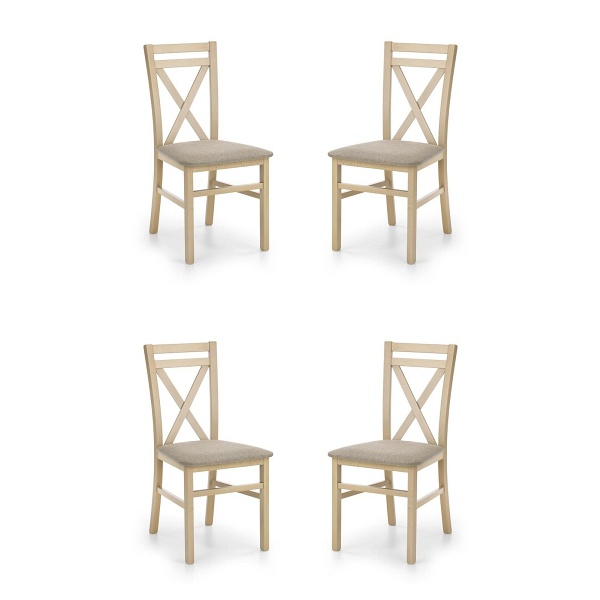 Cztery krzesła tapicerowane  dąb sonoma  - 5196