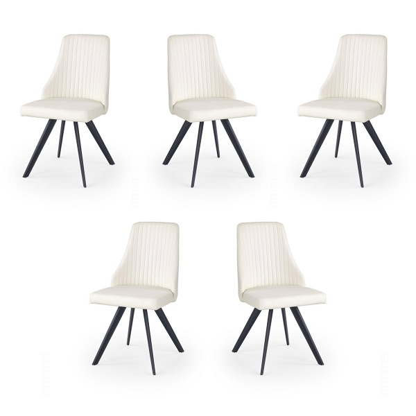 Pięć krzeseł biało czarnych - 9590