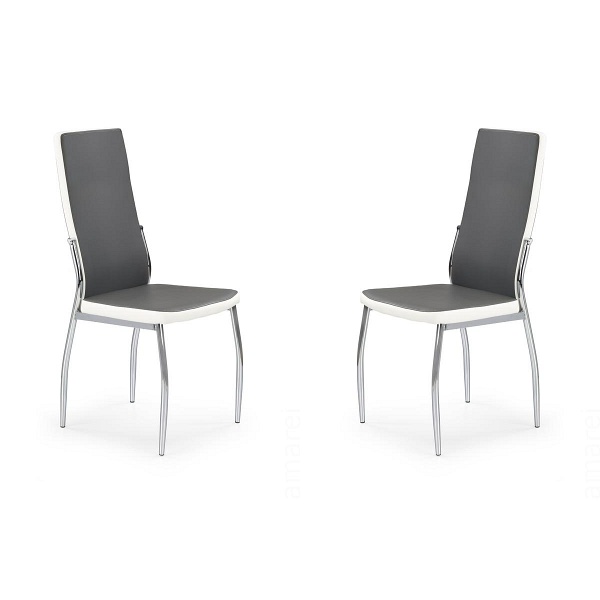 Dwa krzesła popielate białe - 0060