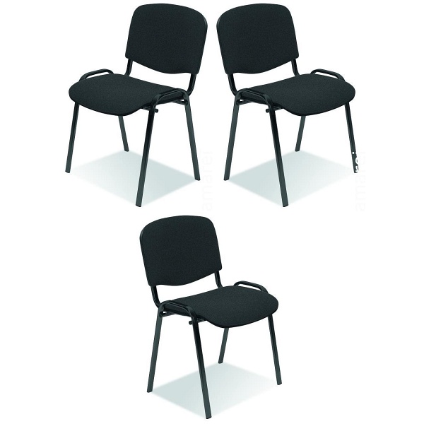 Trzy krzesła  ciemno szare - 0387