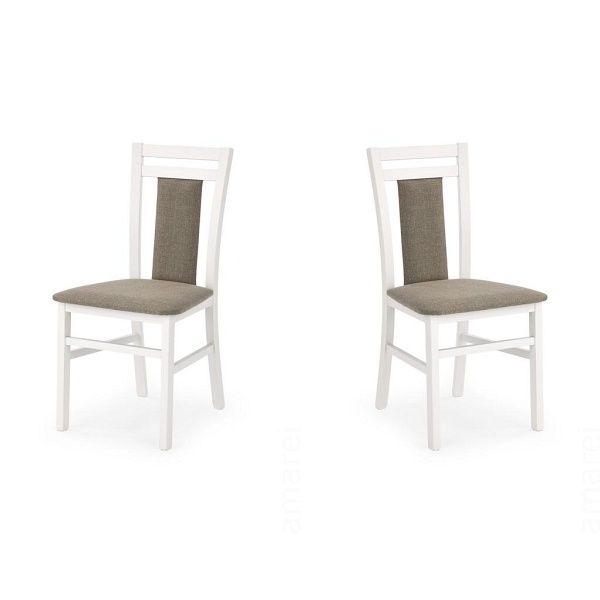 Dwa krzesła tapicerowane białe  - 5172