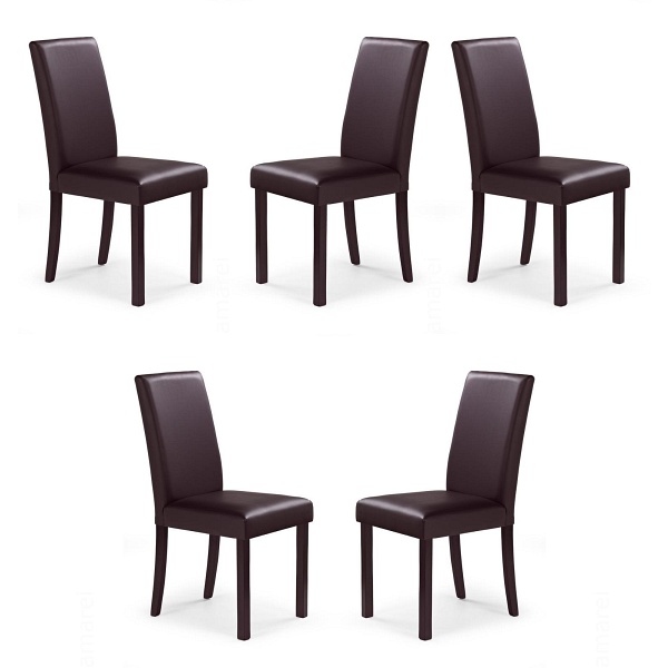 Pięć krzeseł ciemny orzech / brąz - 5198