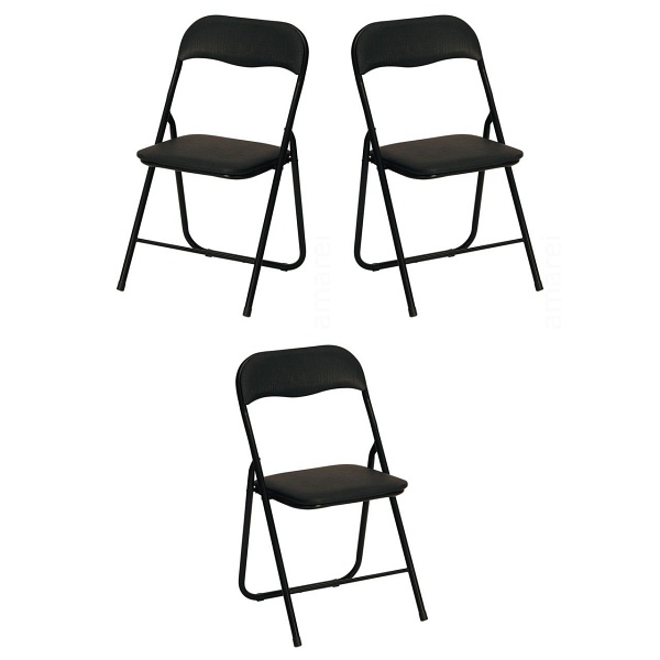 Trzy krzesła czarne - 7616