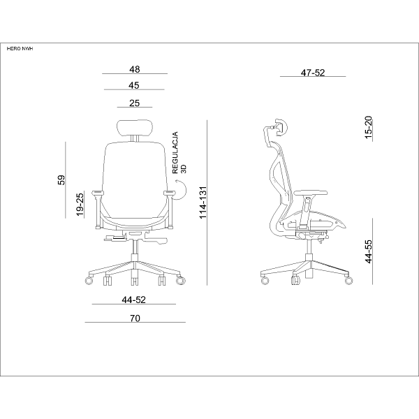 Fotel Hero biały / tkanina sm - Unique