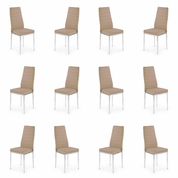 Dwanaście krzeseł ciemno beżowych - 6896
