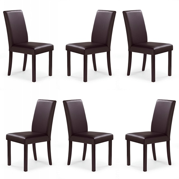 Sześć krzeseł ciemny orzech / ciemny brąz - 5198