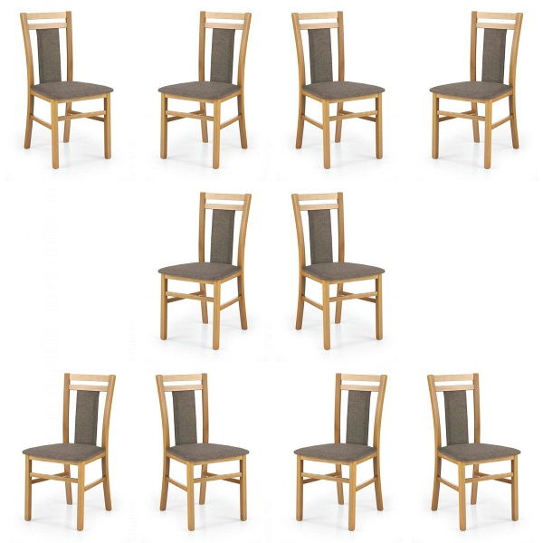 Dziesięć krzeseł olcha tapicerowanych - 5073