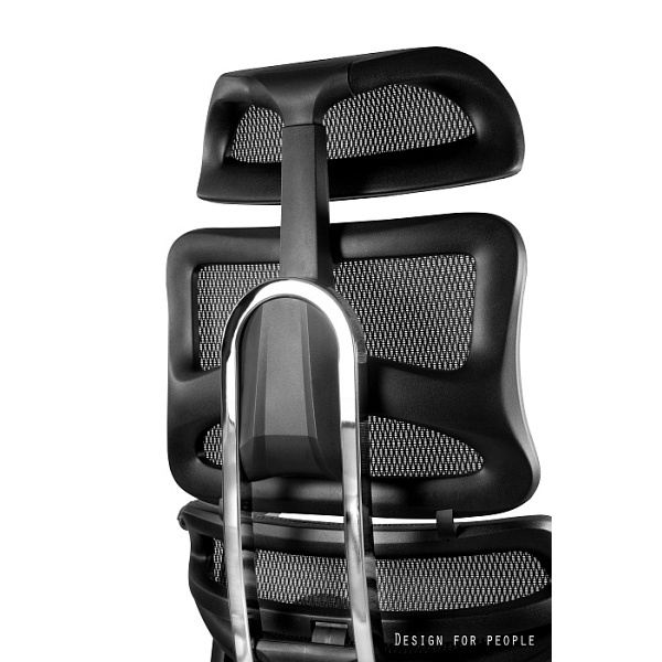 Fotel ERGOTECH czarny / podstawa chrom - Unique