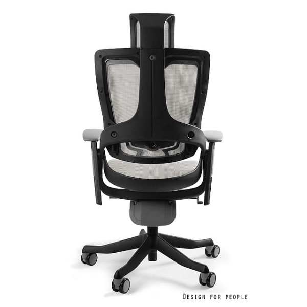 Fotel Wau 2 - czarny siatka / nw42 jasny szary - Unique