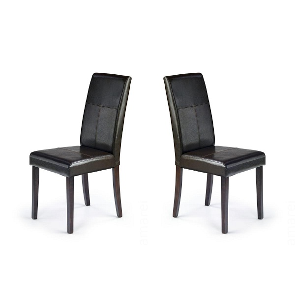 Dwa krzesła  wenge ciemno brązowe - 7006