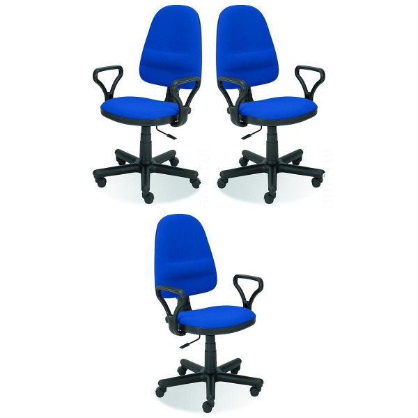 Trzy krzesła biurowe  niebieskie - 6060