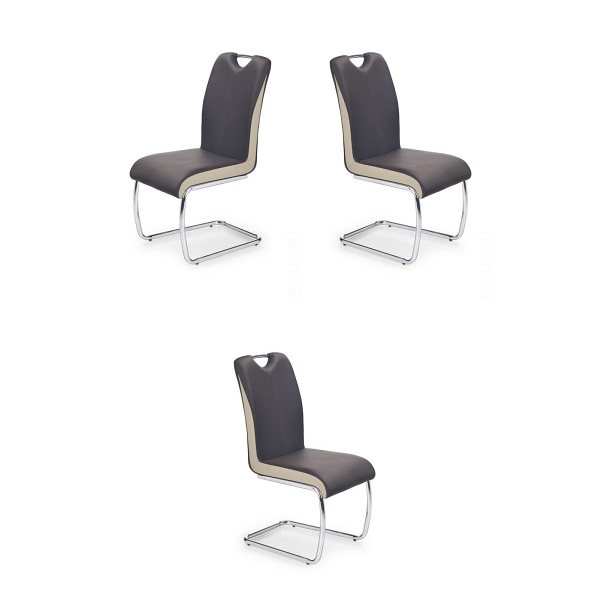 Trzy krzesła ciemno brązowe - 7237