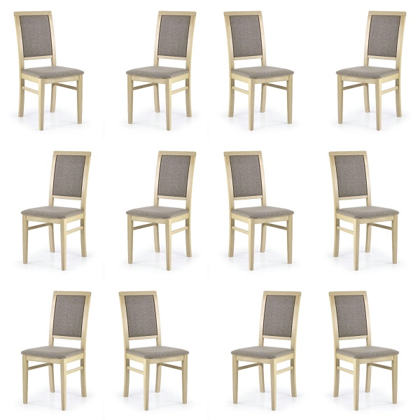 Dwanaście krzeseł dąb sonoma tapicerowanych - 3543