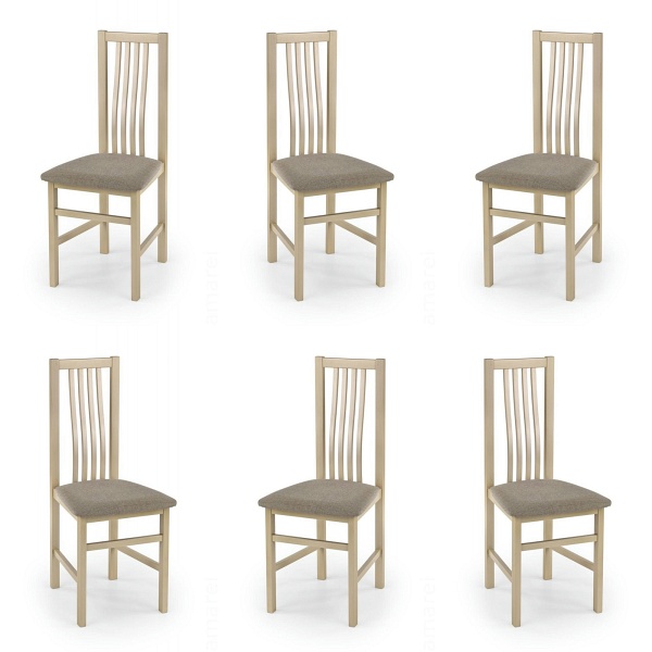 Sześć krzeseł dąb sonoma tapicerowanych - 1289