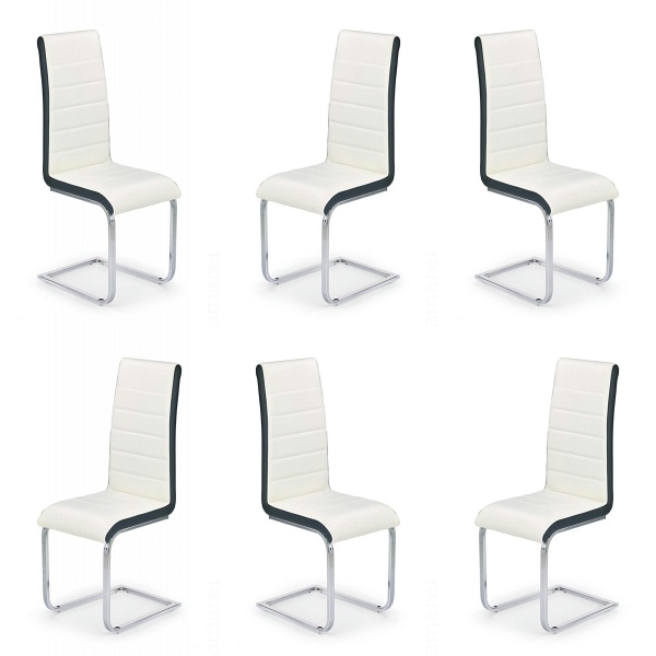 Sześć krzeseł biało-czarnych - 4541