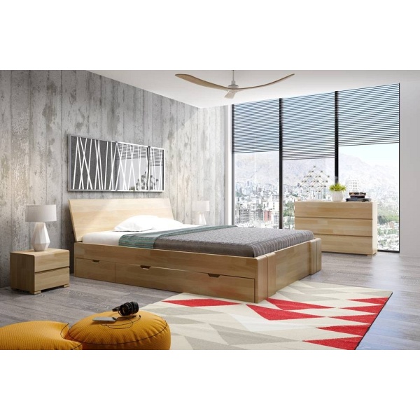 Łóżko drewniane bukowe z szufladami VESTRE Maxi & DR 120x200 - Skandica