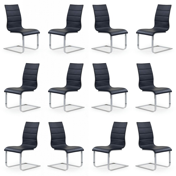 Dwanaście krzeseł czarno - białych ekoskóra - 4849