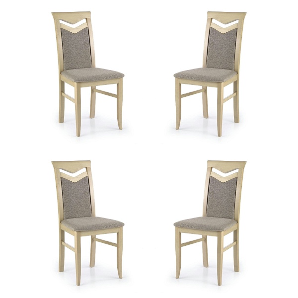Cztery krzesła tapicerowane dąb sonoma  - 3802