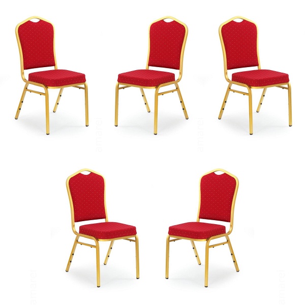 Pięć krzeseł bordowych - 2992