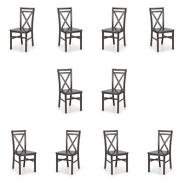 Dziesięć krzeseł ciemny orzech - 8081