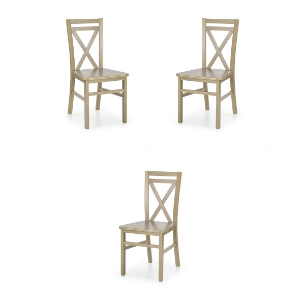 Trzy krzesła dąb sonoma - 8098