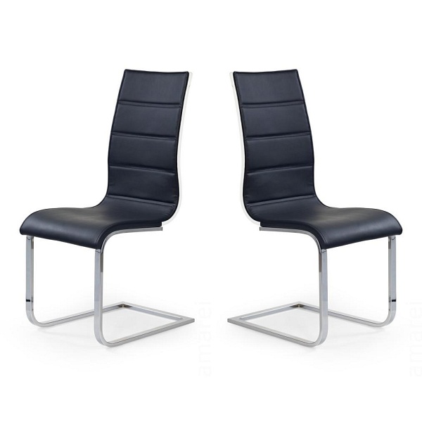 Dwa krzesła czarno / białe ekoskóra - 4849