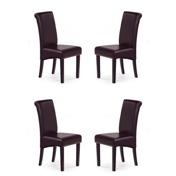 Cztery krzesła wenge ciemno brązowe - 7655